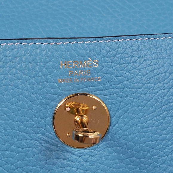 Hermes Lindy 30CM Havanne Handbags 1057 Light Blue Leather Golden Hardware Hermes Lindy 30CM Havanne Handbags 1057 Light Blue Leather Golden Hardware