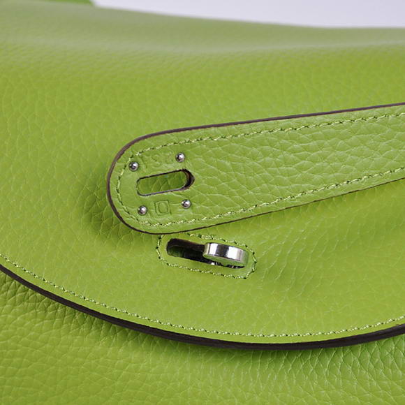 Hermes Lindy 30CM Havanne Handbags 1057 Light Green Leather Silver Hardware Hermes Lindy 30CM Havanne Handbags 1057 Light Green Leather Silver Hardware