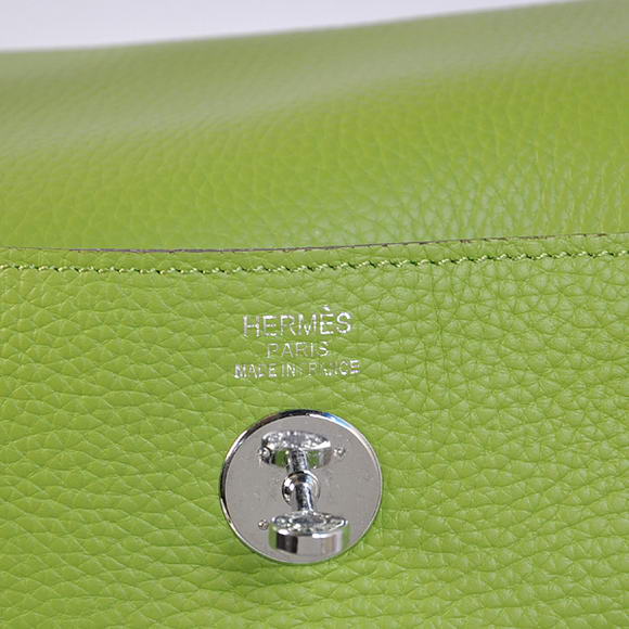Hermes Lindy 30CM Havanne Handbags 1057 Light Green Leather Silver Hardware Hermes Lindy 30CM Havanne Handbags 1057 Light Green Leather Silver Hardware
