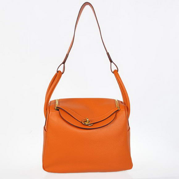 Hermes Lindy 30CM Havanne Handbags 1057 Orange Leather Golden Hardware Hermes Lindy 30CM Havanne Handbags 1057 Orange Leather Golden Hardware