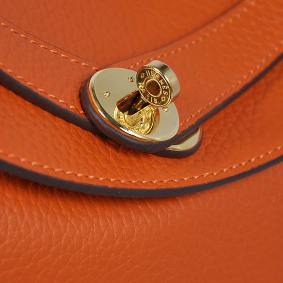 Hermes Lindy 30CM Havanne Handbags 1057 Orange Leather Golden Hardware Hermes Lindy 30CM Havanne Handbags 1057 Orange Leather Golden Hardware