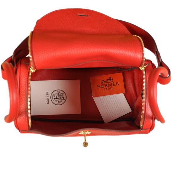 Hermes Lindy 30CM Havanne Handbags 1057 Red Leather Golden Hardware Hermes Lindy 30CM Havanne Handbags 1057 Red Leather Golden Hardware