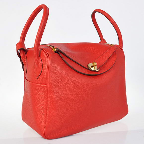 Hermes Lindy 30CM Havanne Handbags 1057 Red Leather Golden Hardware Hermes Lindy 30CM Havanne Handbags 1057 Red Leather Golden Hardware