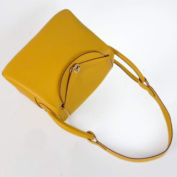 Hermes Lindy 30CM Havanne Handbags 1057 Yellow Leather Golden Hardware Hermes Lindy 30CM Havanne Handbags 1057 Yellow Leather Golden Hardware
