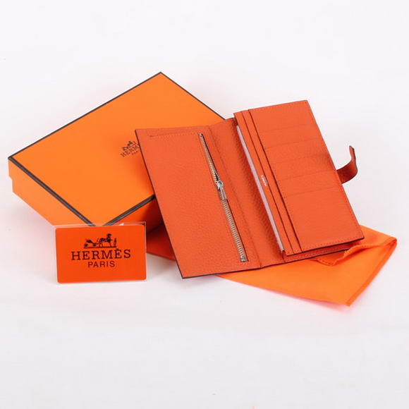 Hermes Bearn Japonaise Bi-Fold A208 Orange Hermes Bearn Japonaise Bi-Fold A208 Orange