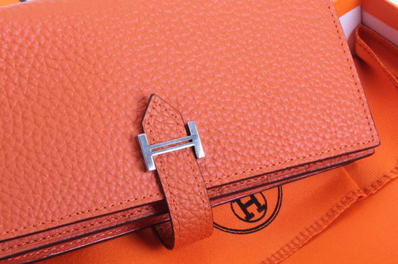 Hermes Bearn Japonaise Bi-Fold A208 Orange Hermes Bearn Japonaise Bi-Fold A208 Orange