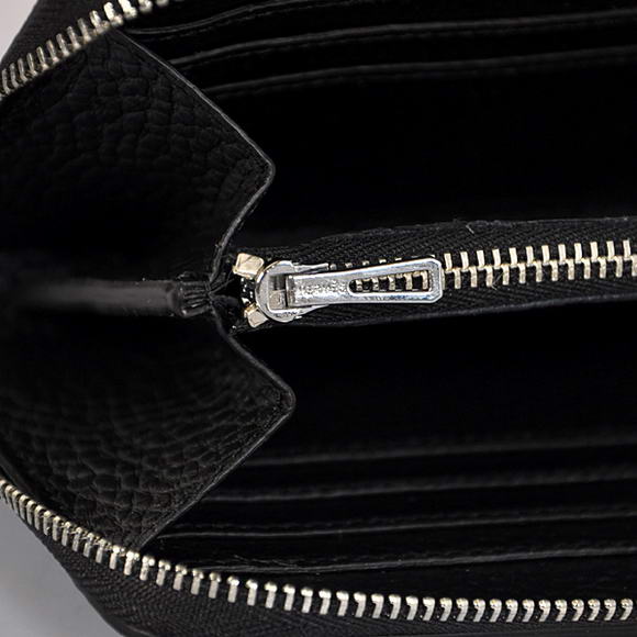 Hermes Evelyn Long Wallet Zip Purse A808 Black Hermes Evelyn Long Wallet Zip Purse A808 Black