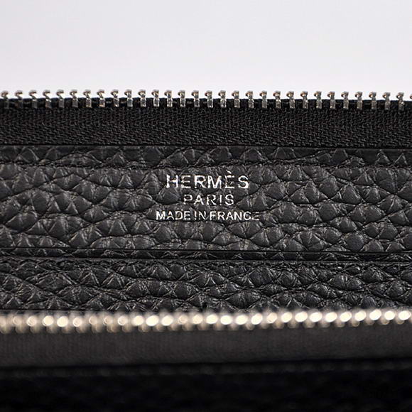 Hermes Evelyn Long Wallet Zip Purse A808 Black Hermes Evelyn Long Wallet Zip Purse A808 Black