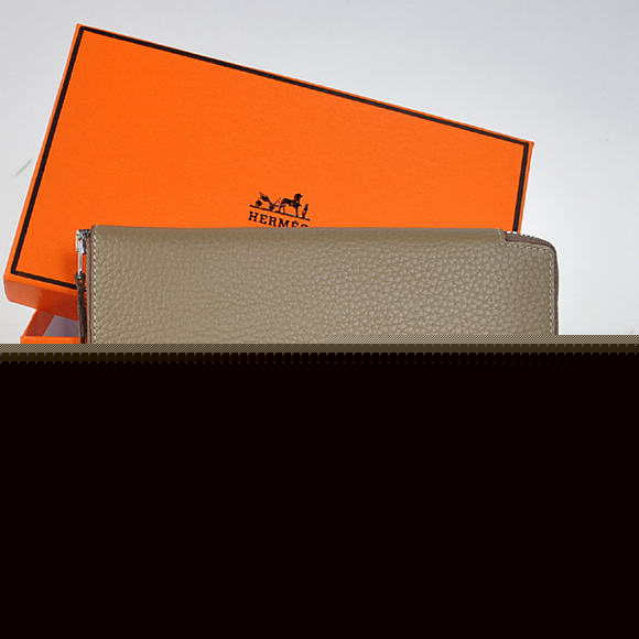Hermes Evelyn Long Wallet Zip Purse A808 Dark Grey