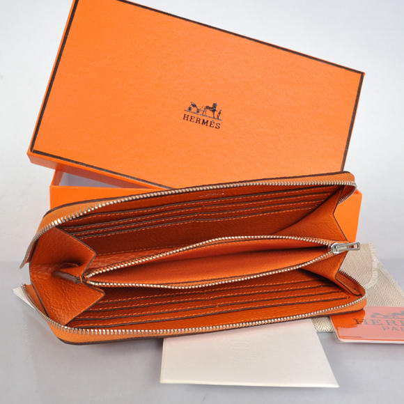 Hermes Evelyn Long Wallet Zip Purse A808 Orange Hermes Evelyn Long Wallet Zip Purse A808 Orange