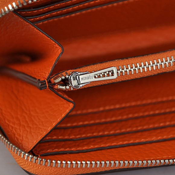 Hermes Evelyn Long Wallet Zip Purse A808 Orange Hermes Evelyn Long Wallet Zip Purse A808 Orange