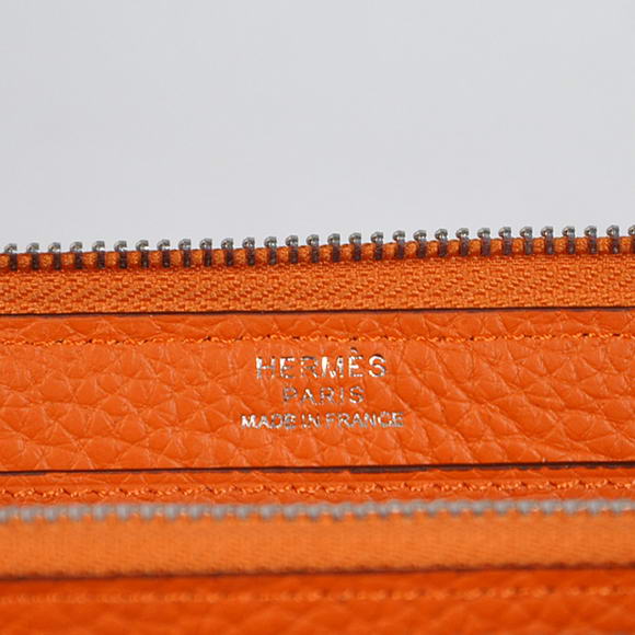 Hermes Evelyn Long Wallet Zip Purse A808 Orange Hermes Evelyn Long Wallet Zip Purse A808 Orange