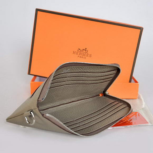 Hermes Zipper Cards Wallet Togo Leather A908 Dark Grey Hermes Zipper Cards Wallet Togo Leather A908 Dark Grey