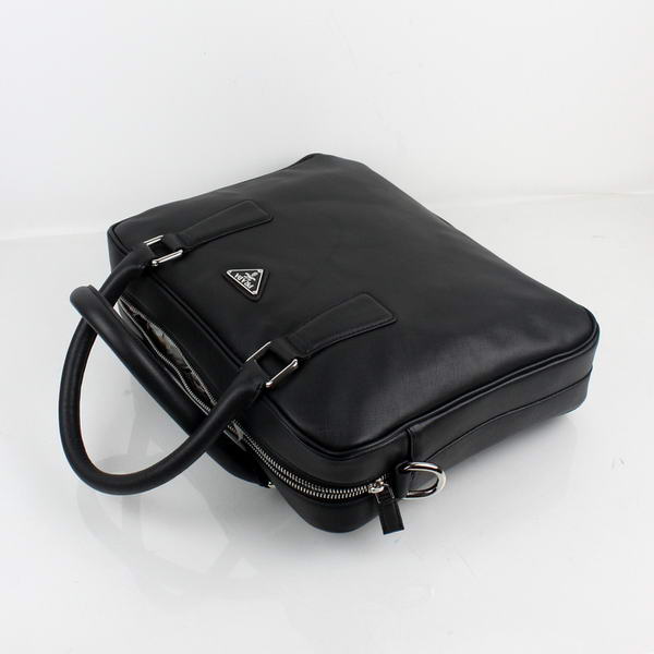 Prada BL0791 Saffiano Calf Leather Top Handle Bag Black Prada BL0791 Saffiano Calf Leather Top Handle Bag Black