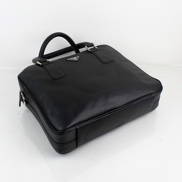 Prada BL0791 Saffiano Calf Leather Top Handle Bag Black Prada BL0791 Saffiano Calf Leather Top Handle Bag Black