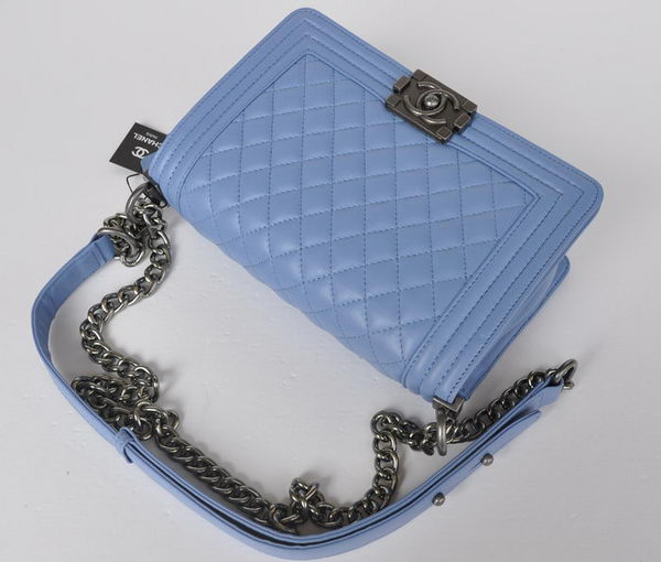 Chanel A67086 Blue Le Boy Flap Shoulder Bag Silver Chanel A67086 Blue Le Boy Flap Shoulder Bag Silver