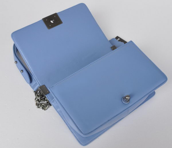 Chanel A67086 Blue Le Boy Flap Shoulder Bag Silver Chanel A67086 Blue Le Boy Flap Shoulder Bag Silver