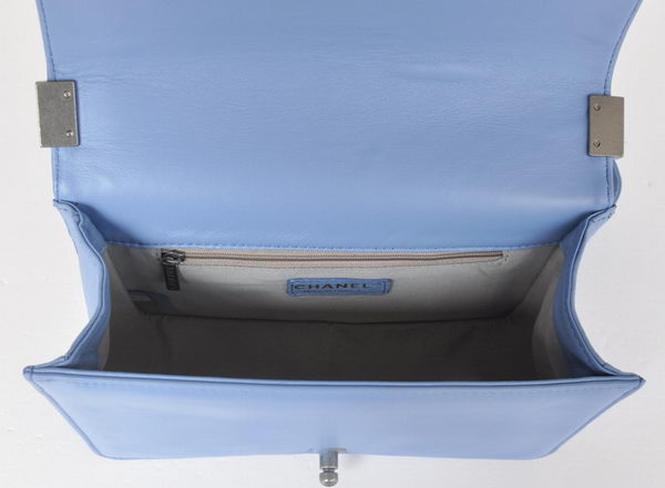 Chanel A67086 Blue Le Boy Flap Shoulder Bag Silver Chanel A67086 Blue Le Boy Flap Shoulder Bag Silver