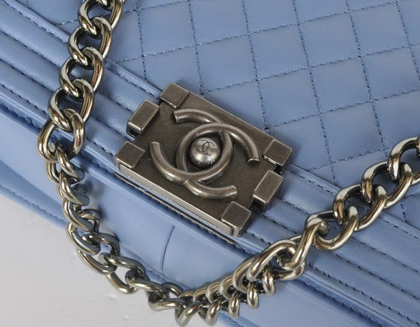 Chanel A67086 Blue Le Boy Flap Shoulder Bag Silver Chanel A67086 Blue Le Boy Flap Shoulder Bag Silver