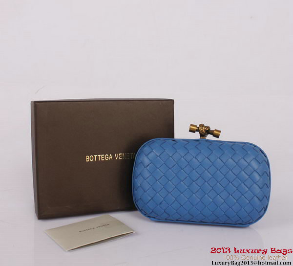 Bottega Veneta Intrecciato Silk Stretch Knot Clutches BV8615 Blue Bottega Veneta Intrecciato Silk Stretch Knot Clutches BV8615 Blue