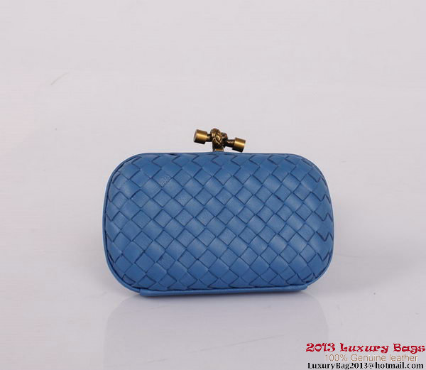 Bottega Veneta Intrecciato Silk Stretch Knot Clutches BV8615 Blue Bottega Veneta Intrecciato Silk Stretch Knot Clutches BV8615 Blue