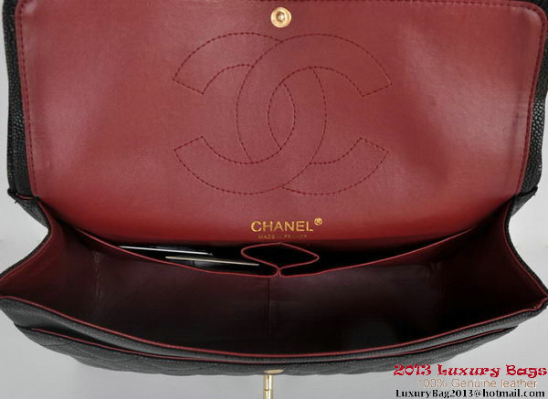 Chanel Jumbo Quilted Classic Cannage Patterns Flap Bag A58600 Black Gold Chanel Jumbo Quilted Classic Cannage Patterns Flap Bag A58600 Black Gold