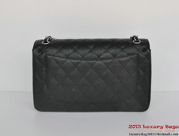 Chanel Jumbo Quilted Classic Cannage Patterns Flap Bag A58600 Black Silver Chanel Jumbo Quilted Classic Cannage Patterns Flap Bag A58600 Black Silver