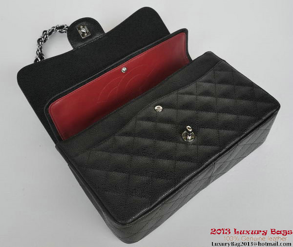 Chanel Jumbo Quilted Classic Cannage Patterns Flap Bag A58600 Black Silver Chanel Jumbo Quilted Classic Cannage Patterns Flap Bag A58600 Black Silver