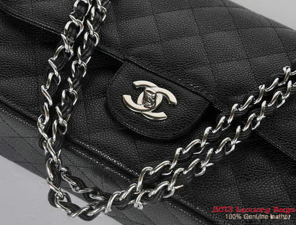 Chanel Jumbo Quilted Classic Cannage Patterns Flap Bag A58600 Black Silver Chanel Jumbo Quilted Classic Cannage Patterns Flap Bag A58600 Black Silver