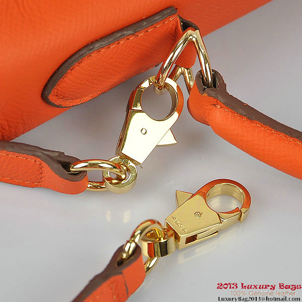 Hermes Kelly 32cm Shoulder Bags H6108 Orange Leather Gold Hermes Kelly 32cm Shoulder Bags H6108 Orange Leather Gold