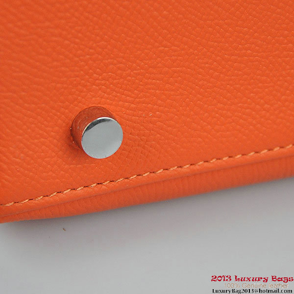 Hermes Kelly 32cm Shoulder Bags H6108 Orange Leather Silver Hermes Kelly 32cm Shoulder Bags H6108 Orange Leather Silver