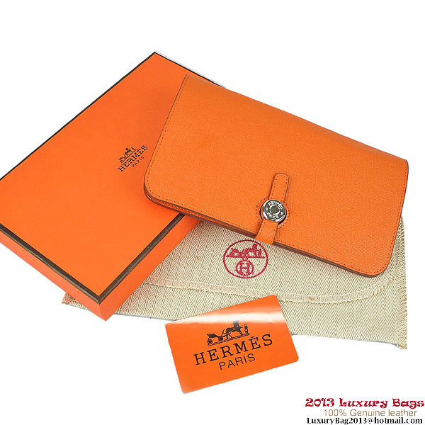 Hermes Dogon Wallet Travel Case H001 Orange