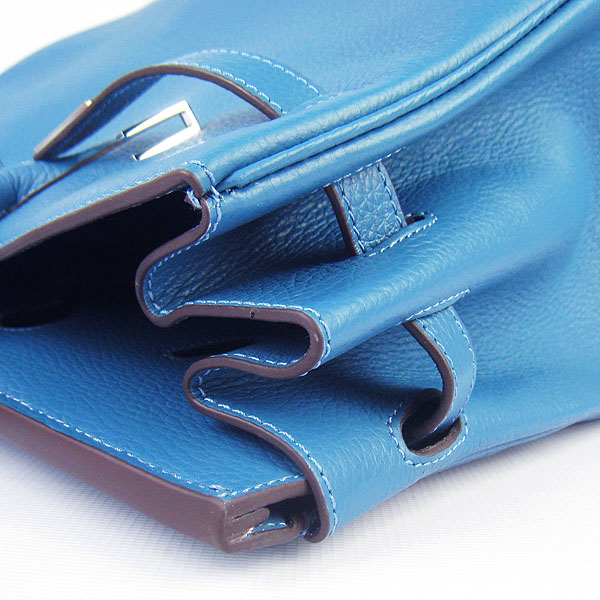 Hermes Birkin 6099 40CM Togo Bag Blue Silver padlock Hermes Birkin 6099 40CM Togo Bag Blue Silver padlock
