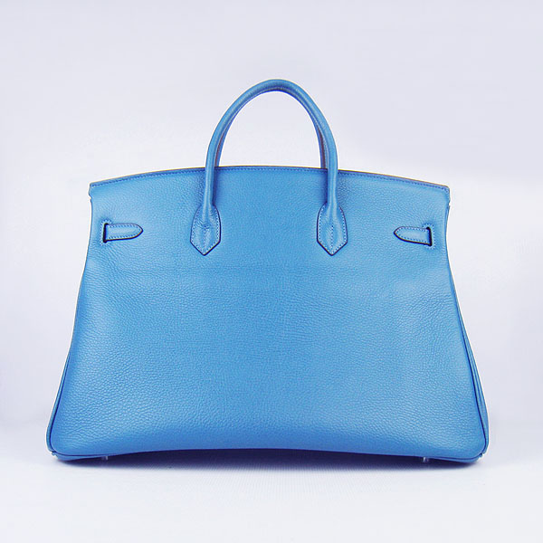 Hermes Birkin 6099 40CM Togo Bag Blue Silver padlock Hermes Birkin 6099 40CM Togo Bag Blue Silver padlock