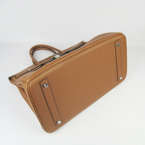 Hermes Birkin 40CM Togo Handbag Light Coffee 6099 Silver Hermes Birkin 40CM Togo Handbag Light Coffee 6099 Silver