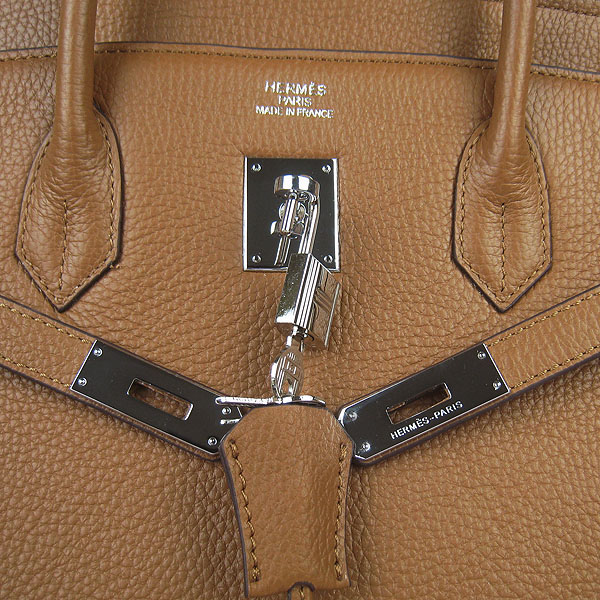 Hermes Birkin 40CM Togo Handbag Light Coffee 6099 Silver Hermes Birkin 40CM Togo Handbag Light Coffee 6099 Silver