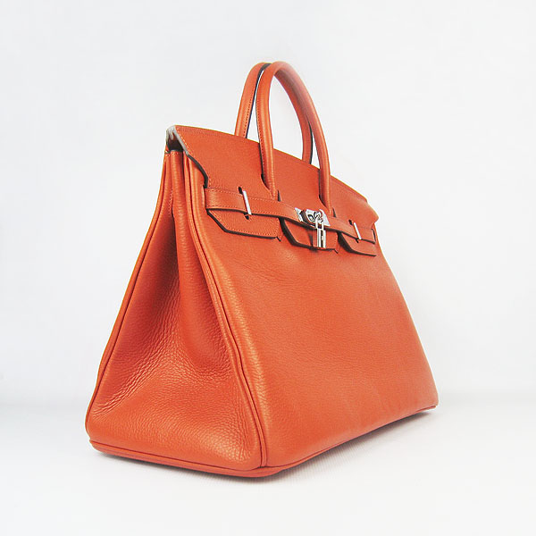Hermes Birkin 40CM Togo Bag Orange 6099 Silver Hermes Birkin 40CM Togo Bag Orange 6099 Silver