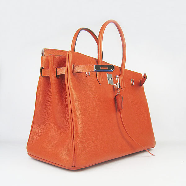 Hermes Birkin 40CM Togo Bag Orange 6099 Silver Hermes Birkin 40CM Togo Bag Orange 6099 Silver