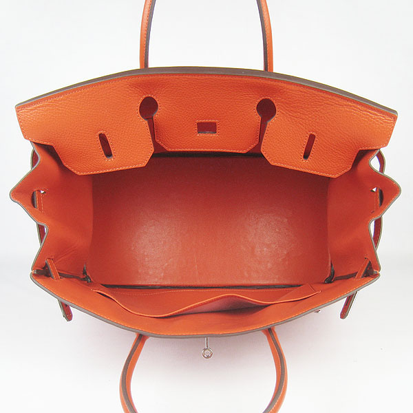 Hermes Birkin 40CM Togo Bag Orange 6099 Silver Hermes Birkin 40CM Togo Bag Orange 6099 Silver