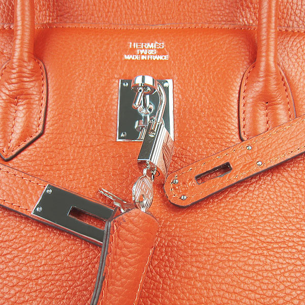 Hermes Birkin 40CM Togo Bag Orange 6099 Silver Hermes Birkin 40CM Togo Bag Orange 6099 Silver