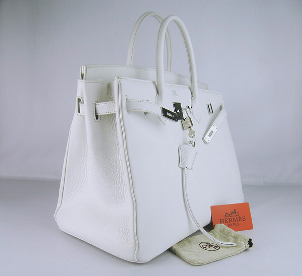 Hermes Birkin 40CM Togo Bag White 6099 Silver Hermes Birkin 40CM Togo Bag White 6099 Silver