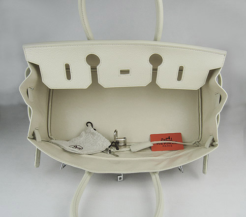 Hermes Birkin 6109 Togo Leather Bag Beige 42cm Silver Hermes Birkin 6109 Togo Leather Bag Beige 42cm Silver