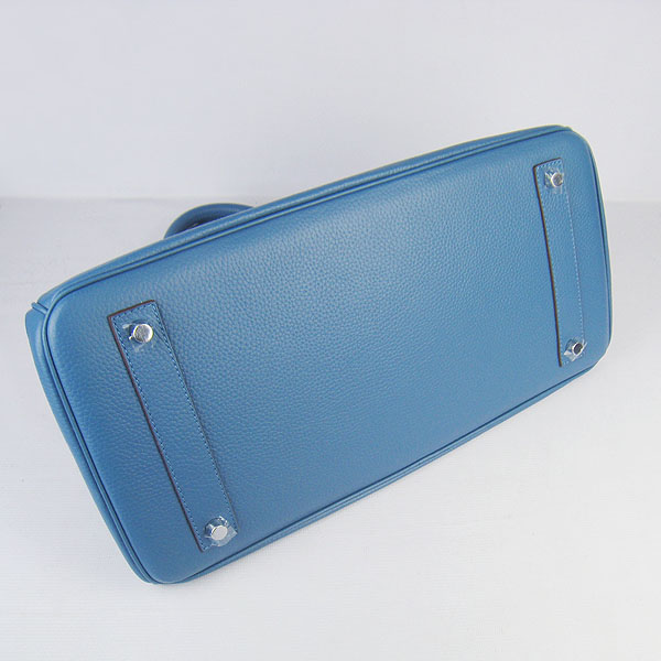 Hermes Birkin 6109 Togo Leather Bag Blue 42cm Silver Hermes Birkin 6109 Togo Leather Bag Blue 42cm Silver