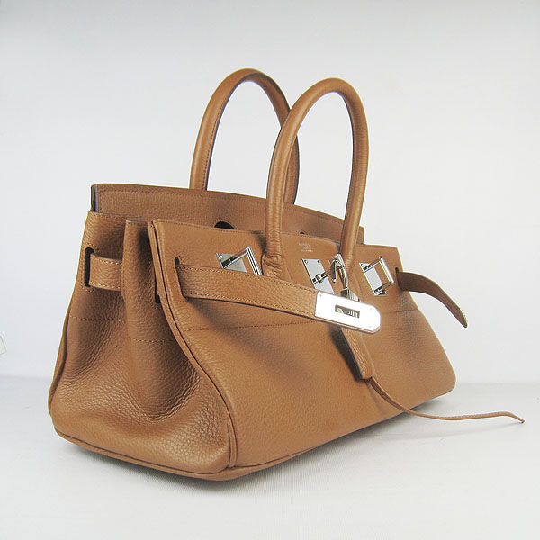 Hermes Birkin 6109 Togo Leather Bag Brown 42cm Silver Hermes Birkin 6109 Togo Leather Bag Brown 42cm Silver