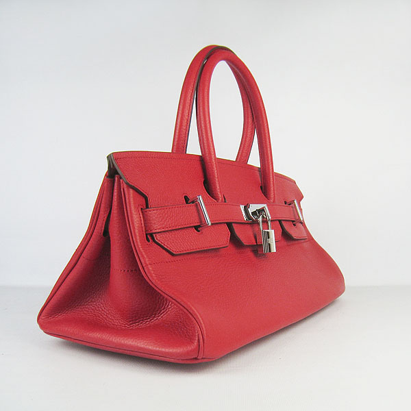 Hermes Birkin 6109 Togo Leather Bag Red 42CM Silver Hermes Birkin 6109 Togo Leather Bag Red 42CM Silver