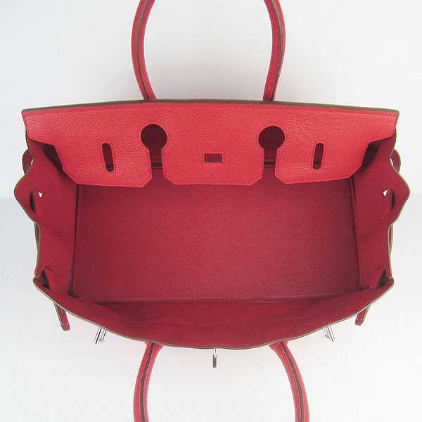 Hermes Birkin 6109 Togo Leather Bag Red 42CM Silver Hermes Birkin 6109 Togo Leather Bag Red 42CM Silver