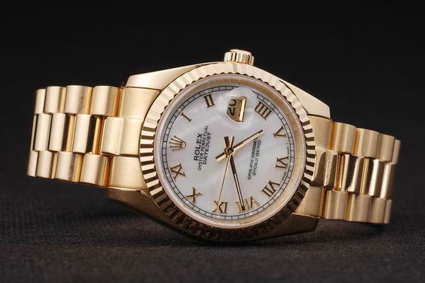 Rolex Datejust Golden White Cutwork Men Watch-RD2402 Rolex Datejust Golden White Cutwork Men Watch-RD2402