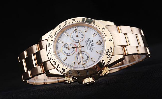 Rolex Daytona Mechanism Golden Bezel&White 38mm Watch-RD3831 Rolex Daytona Mechanism Golden Bezel&White 38mm Watch-RD3831