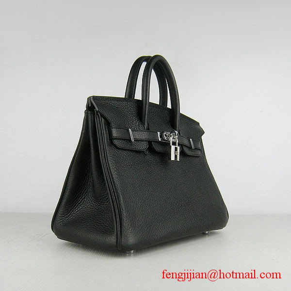 Hermes Birkin 25cm Togo Leather Handbag 6068 Black Silver Palladium hardware Hermes Birkin 25cm Togo Leather Handbag 6068 Black Silver Palladium hardware