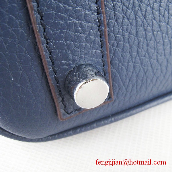 Hermes Birkin 25cm Togo Leather Handbag 6068 Dark Blue Silver Palladium hardware Hermes Birkin 25cm Togo Leather Handbag 6068 Dark Blue Silver Palladium hardware